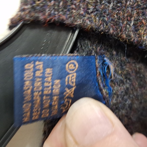 Pure Italian wool made in Italy oversized v-neck sweater vest - S - plaid brown - Picture 3 of 9